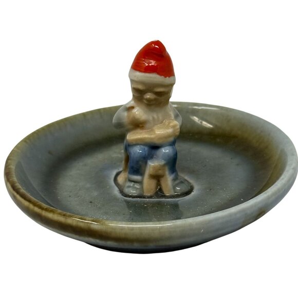 VTG Wade Irish Porcelain Leprechaun Gnome Elf Pixie Cobbler Pin Trinket Dish - Picture 1 of 8